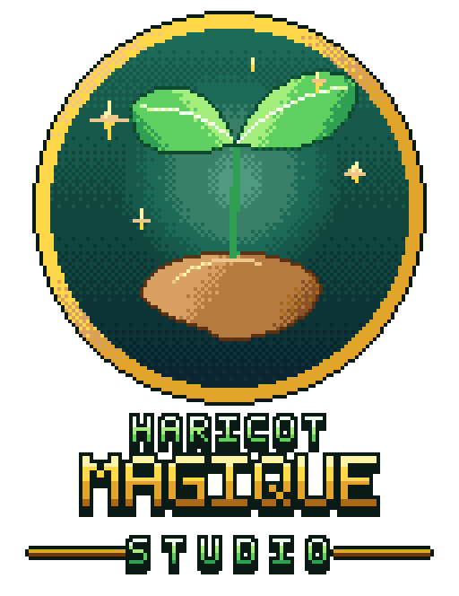 Logo Haricot Magique Studio : une pousse qui sort d'un haricot